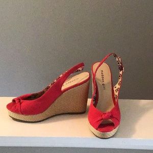 Red Slingback Wedge Sandler’s